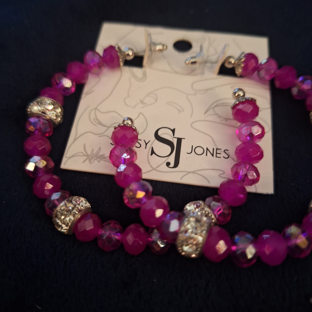 Sassy Jones Fuchsia Earrings
